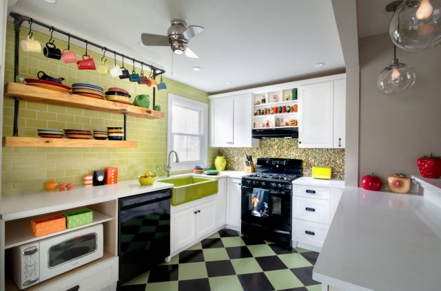 Hanging Kitchen Shelves Suspended From Ceiling