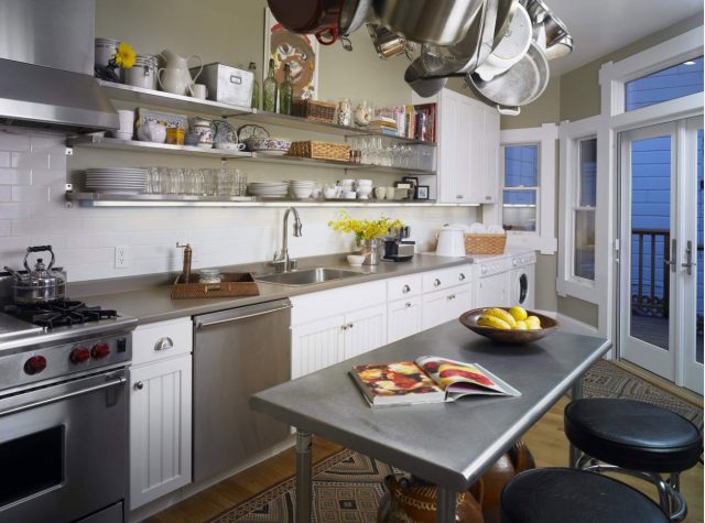 Metal kitchen shelves