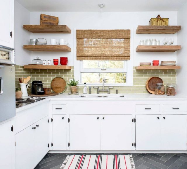 Open shelves for a small kitchen