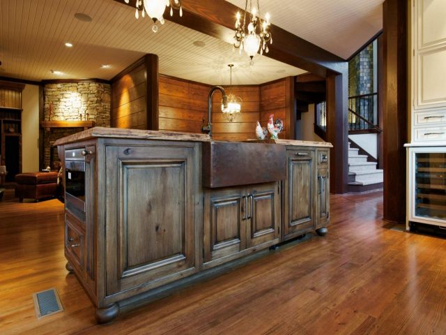 Antique kitchen island with cabinets