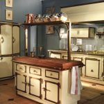 Vintage kitchen island with cabinets